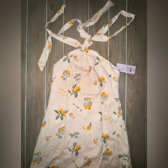 Wild Fable Linen Y-Neck Mini A Line Peach Lemon Dress - Picture 7 of 11